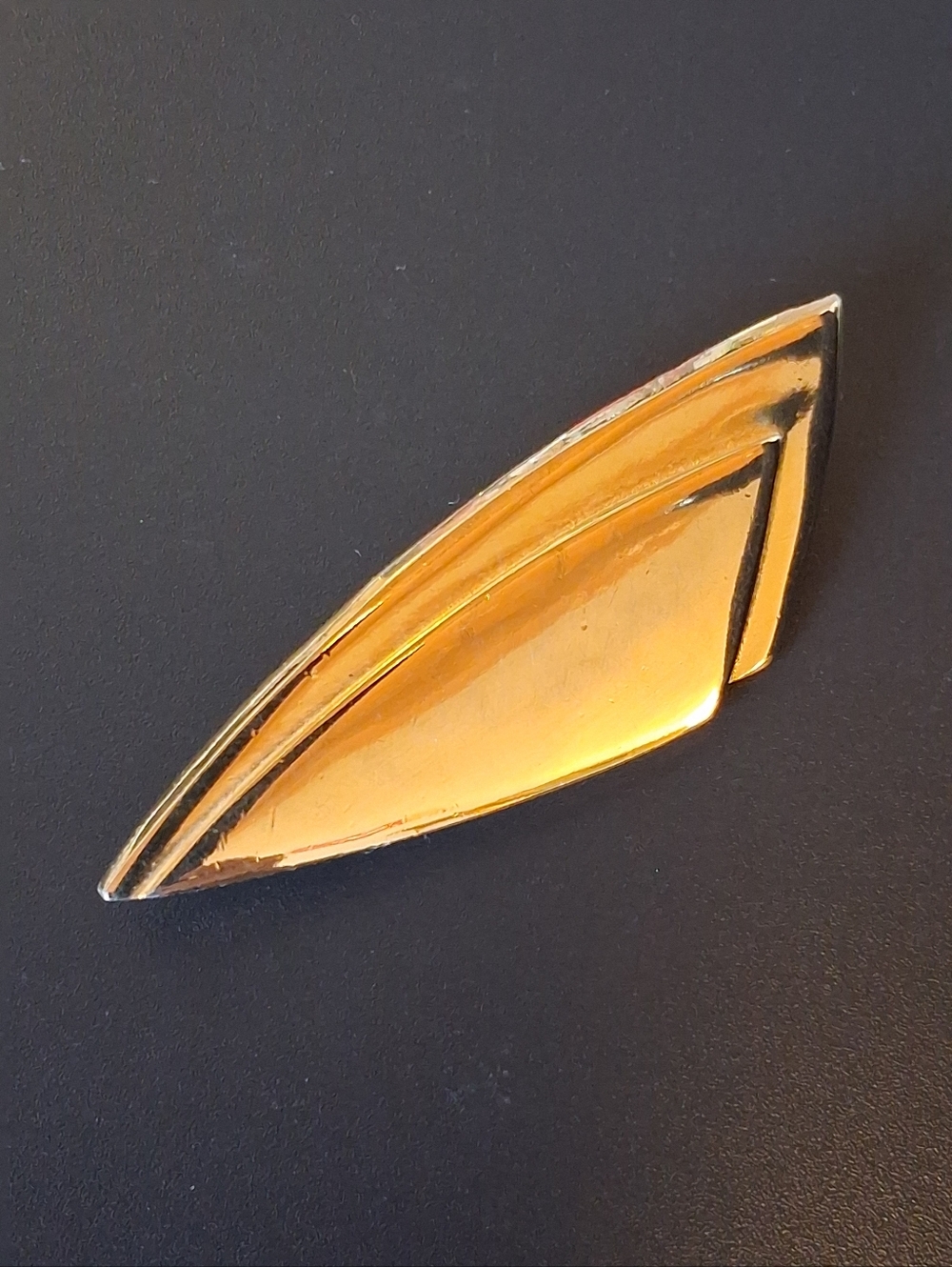 Vintage Abstract Modernist Gold-Tone Brooch